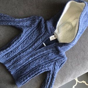 Wool/knitted zip up sweater hoody